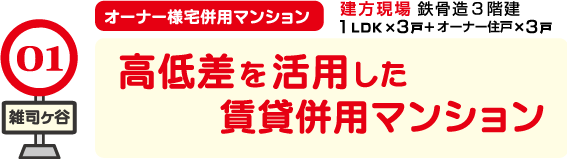 第１現場　雑司ヶ谷「高低差を活用した賃貸併用マンション」