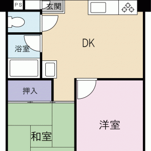 Before：築25年マンション「2DK⇒人気の1LDKへ！」「外置洗濯機置場⇒室内」