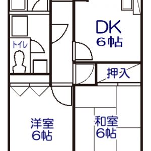 Before：築26年2DK⇒1LDK 「間取り変更で開放感UP!アクセントクロス、タイル、間接照明でこだわりの空間に」